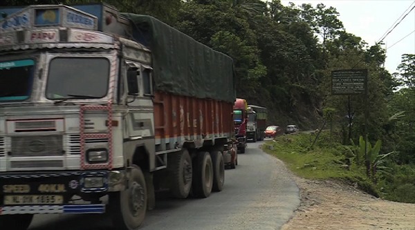 People in Nganglam worried about the trucks from India coming in to