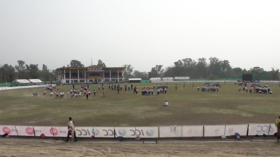 HRH Prince Jigyel Ugyen Wangchuck inaugurates country’s first international standard cricket ground in Gelephu - BBSCL
