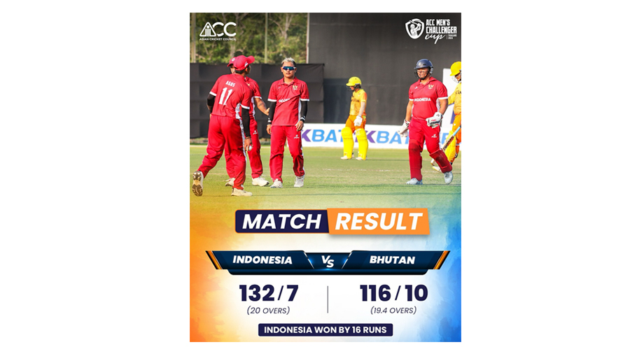 Bhutan loses its opening group match to Indonesia by 16 runs in ACC T20 - BBSCL