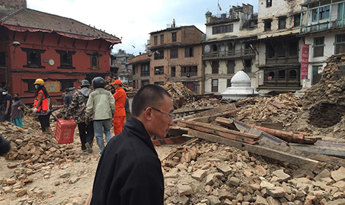 PM Visit Nepal- Quake Site-