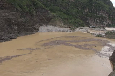 Cofferdam of Punatshangchhu II- Flooded