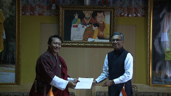 GoI hands over Nu 15 M to RCSC for Nehru-Wangchuck Scholarship-