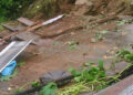 Landslide damages huts in Tronga