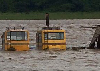 Amochhu flooding damages properties