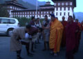 Central Monk Body walks to their winter residence