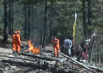 Prayers flags removed for safety measure