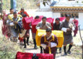 His Majesty offers sandalwood boxes to Chari Monastery