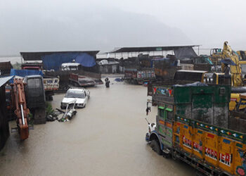 Settlement along Amochhu flooded