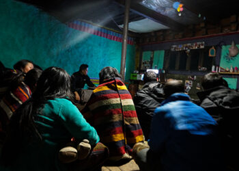 His Majesty meets the people of Lunana