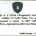 Infringement sticker for traffic violators initiated