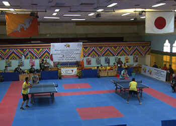 Friendly table tennis match between Japan and Bhutan held
