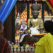 His Majesty offers prayers before a special statue of Zhabdrung