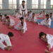Students of Taba Dramtoe attend taekwondo training