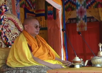 His Holiness presides over Punakha Moenlam Chenmo
