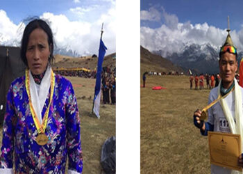 Kinley Zam and Sangay Wangchuk come first in Laya Run
