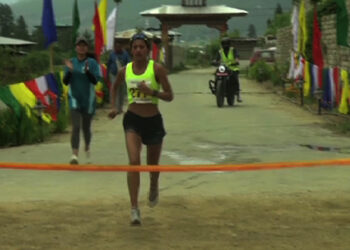 Goma Pradhan sets a new record in the Thunder Dragon Marathon