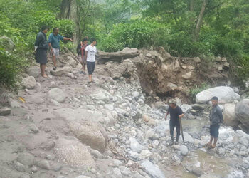 Flash flood causes damage in Zawa-Jarogang Chiwog in Wangdue