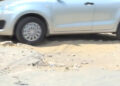 Bad road between Trailing and automobile workshop in Monggar irks commuters