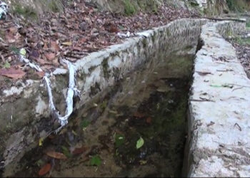An irrigation canal where water doesn’t flow in Tseza Gewog