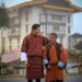 His Majesty The King with 82-year-old Kencho Tseten, in Dungkar, Lhuentse.