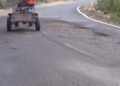 Poor road condition of the national highway along Yadi and Ngatshang