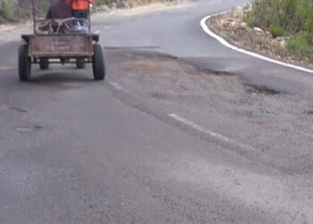 Poor road condition of the national highway along Yadi and Ngatshang