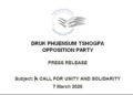 The Opposition calls for unity and solidarity in countering COVID-19