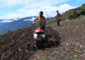 Mechanised farming in Jangphootse where there is still no motor-able- T/Yangtse