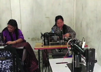 A community tailoring shop doing brisk business in S/Jongkhar amid the border closure