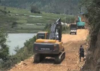 Khuruthang-Bajo road widening work in full swing