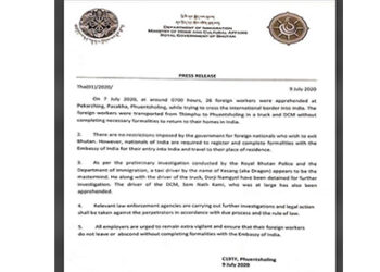 26 foreign workers apprehended in Pasakha