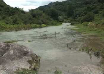 Retaining wall along the Dangchhu river to protect properties from flash flood