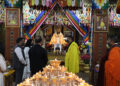 His Majesty led the government and the Indian Ambassador in offering prayers and a thousand butter lamps for His Excellency Pranab Mukherjee