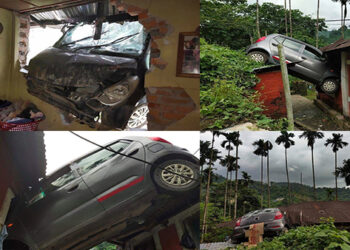 A ‘flying’ car crashes into a house injuring a man, Phuentshogling