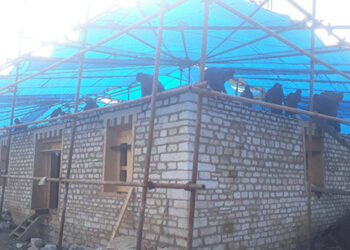 Lingzhi Yugyal Dzong restoration in full swing