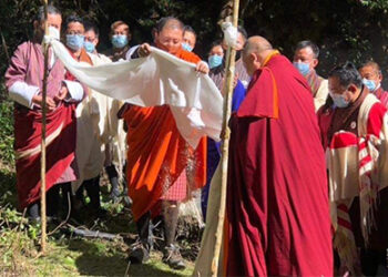 Salang Tendrel ceremony for a drinking water project at Guma Gewog, Punakha