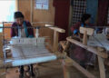 Women trained in the art of weaving Yathra, Merag in Trashigang