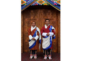 His Majesty grants dhar to the newly elected Thrompons of Phuentsholing and Gelegphu