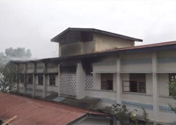 Fire destroys a 48-bedded unit of a girls hostel, Monggar