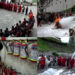 Monks and officials of Trongsa Dzong trained in handling fire extinguisher