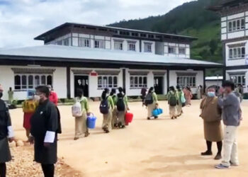 Relocated students from Phuentshogling move to Phaduna in Punakha