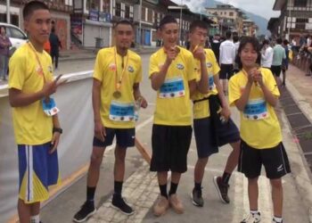 Students of Wangsel institute for the Deaf participate in a marathon for the first time