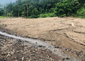Flash flood damages seven acres of fields in Minjigang in Samdrup Jongkhar