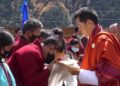 HRH Gyaltshab Jigme Dorji Wangchuck hands over Tsamdro Use Thram to residents of Merak and Sakteng