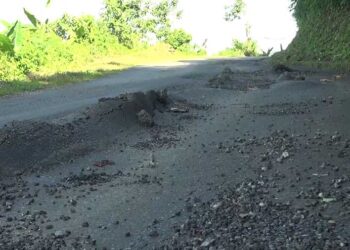 Nganglam-Panbang highway in need of repairs just a year since being resurfaced