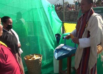 Agriculture official develops a maize shelling machine in Tsirang