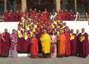 HH the Je Khenpo confers MA in Buddhist Studies to first homegrown-graduate monks