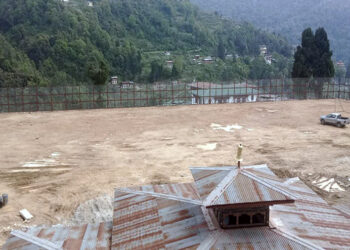 Wait for Trongsa’s first artificial turf football ground continue