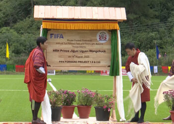 HRH Prince Jigyel Ugyen Wangchuck inaugurates football stadium with artificial turf at Babena, Thimphu