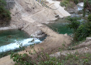 Wooden bridge built to ensure smooth transportation during NA Elections in Thrimshing, Trashigang